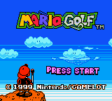 Mario Golf title screen for GameBoy Color